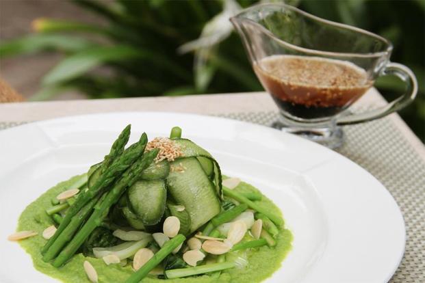 Asparagus, Cucumber, Pak Choi Salad 